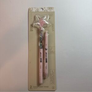 New Wicked Glinda KATIE KIME WICKED Yoobi Pen Pink Glitter Wand 2 Pack Pen Set